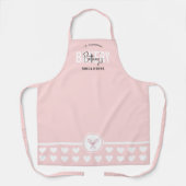 Modern Lichtroze Elegante Naam Baker Chef Catering Schort (Voorkant)