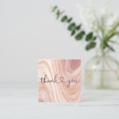 modern lichtroze hart bedankt voor je bestelling vierkante visitekaartje (Staand voorkant)