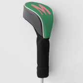 Modern Lichtroze Initiaal Letter | Zeewier groen Golfheadcover (Schuin)
