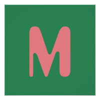 Modern Lichtroze Initiaal Letter | Zeewier groen