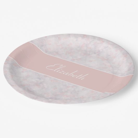 Modern lichtroze inlegvel, Bord voor aangepaste na (Gekanteld)