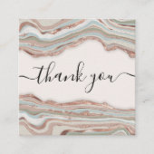 modern lichtroze roze agate bedankt voor je bestel vierkante visitekaartje (Voorkant)