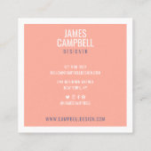 Modern lichtroze terrazzo marmeren abstract patroo vierkante visitekaartje (Achterkant)