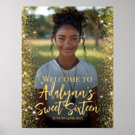 Modern lief 16 feestfoto welkomstbord poster