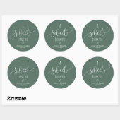 Modern Lief Dank u Huwelijkspaar Naam &Date Ronde Sticker (Vel)
