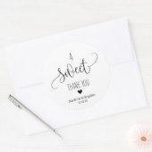 Modern Lief Dank u Huwelijkspaar Naam &Date Ronde Sticker (Envelop)