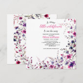 Modern lief klein wilde bloem roze baby shower (Voorkant / Achterkant)