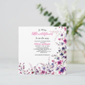 Modern lief klein wilde bloem roze baby shower (Staand voorkant)