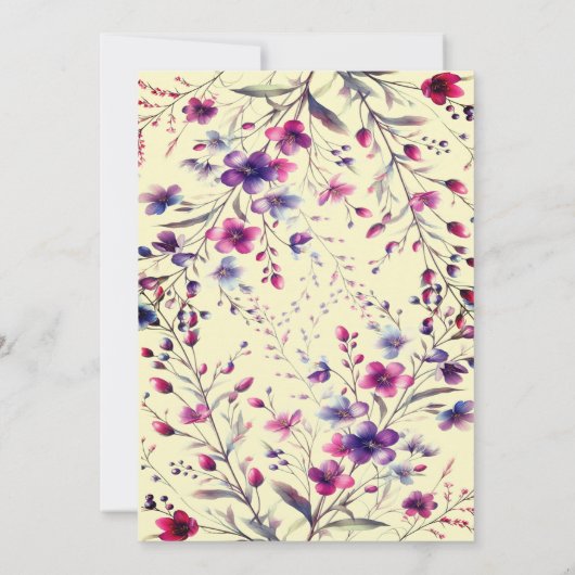 Modern lief klein wilde bloem roze baby shower kaart (Achterkant)