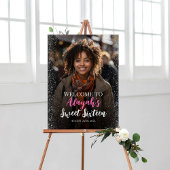 Modern lief zestien welkomstbord met foto poster
