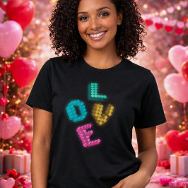 Modern Liefde 3D | Esthetische Pastel Gloei Grafie T-shirt