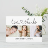 Modern Liefde en bedankt hart Script 3 Baby foto's (Staand voorkant)