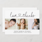 Modern Liefde en bedankt hart Script 3 Baby foto's (Voorkant / Achterkant)