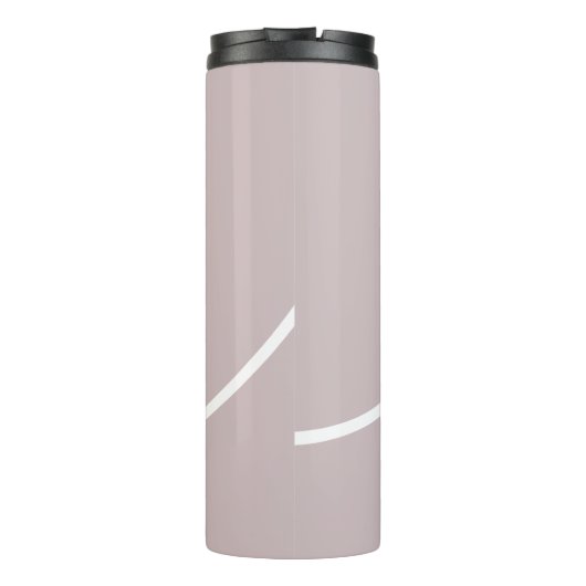 Modern Liefde Hart Gepersonaliseerd Blush Roze Wit Thermosbeker (Achterkant)