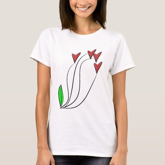 Modern Liefde Hart Rozen Shirt (Voorkant)