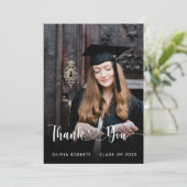 Modern Liefde Hart Script Klasse van 2024 Afstuder Bedankkaart (Staand voorkant)