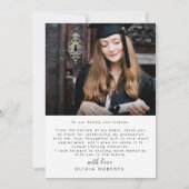 Modern Liefde Hart Script Klasse van 2024 Afstuder Bedankkaart (Achterkant)