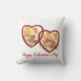 Modern Liefde Koppel Dual Heart Happy Valentijnsda Kussen