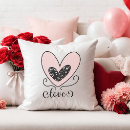 Modern Liefde Schattigee Harten Gelukkig Valentijn Kussen