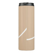 Modern Liefdeshart Gepersonaliseerd Tan White Thermosbeker (Achterkant)