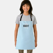 Modern liegt bluel black monogram boy apron schort (Insitu)