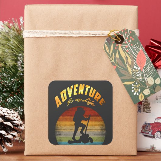 Modern Life Adventure Vierkante Sticker (Feestdagen)