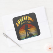 Modern Life Adventure Vierkante Sticker (Envelop)