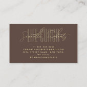 Modern life coach typography script brown visitekaartje (Achterkant)