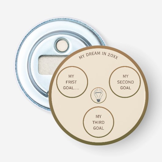 Modern Life Icons Button Bottle Opener (Voorkant)