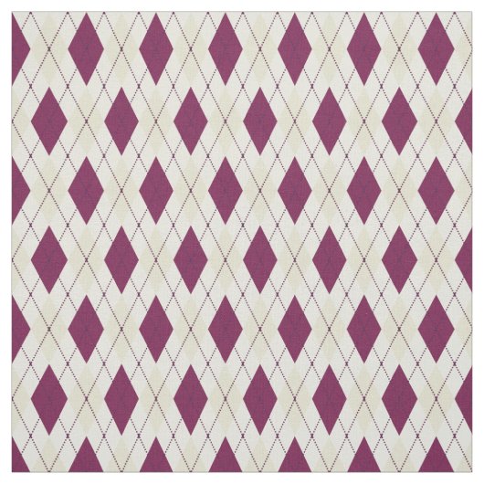 Modern Light Beige Paarse Argyle Geometric Stof (Swatch)