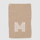 Modern Light Beige White Retro Monogrammed Golfhanddoek (Voorkant)