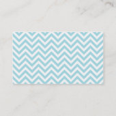 Modern Light Blue en White Chevron Pattern Visitekaartje (Achterkant)