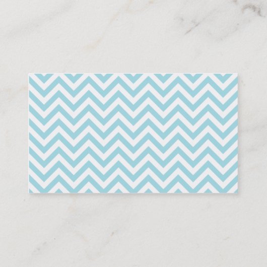 Modern Light Blue en White Chevron Pattern Visitekaartje (Achterkant)