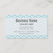 Modern Light Blue en White Chevron Pattern Visitekaartje (Voorkant)
