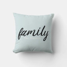 Modern Light Blue Family Monogramed Sierkussen