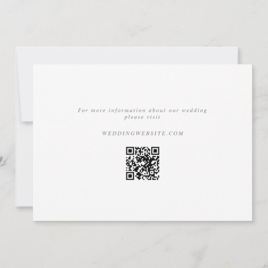 Modern Light Blue Floral QR Code Wedding Save The Date (Achterkant)