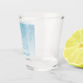 Modern Light Blue Glitter Bachelorette Party Shot Glas (Rechts)
