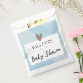 Modern Light Blue Star-Baby shower Bedankzakje