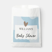 Modern Light Blue Star-Baby shower Bedankzakje (Voorkant)