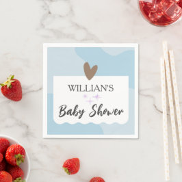 Modern Light Blue Star-Baby shower Servet