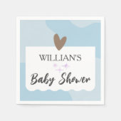 Modern Light Blue Star-Baby shower Servet (Voorkant)