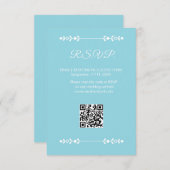 Modern Light Blue & White RSVP card (Voorkant / Achterkant)