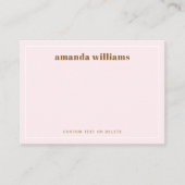 Modern light blush pink name & text mini notecard visitekaartje (Voorkant)