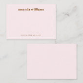 Modern light blush pink name & text mini notecard visitekaartje (Voorkant / Achterkant)