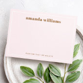 Modern light blush pink name & text mini notecard visitekaartje