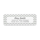 Modern Light Grey Chevron Pattern Etiket (Voorkant)