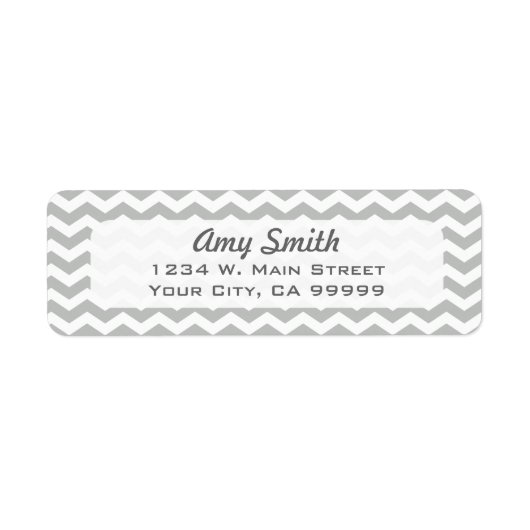 Modern Light Grey Chevron Pattern Etiket (Voorkant)