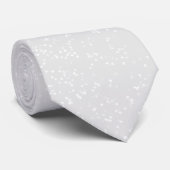 Modern Light Grey Snowy Confetti Pattern Stropdas (Opgerold)