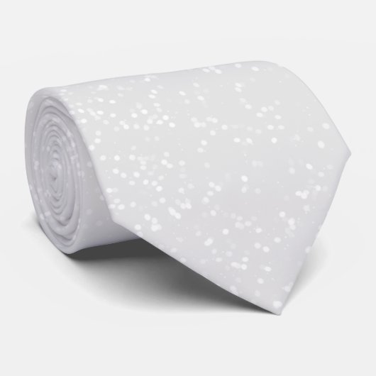 Modern Light Grey Snowy Confetti Pattern Stropdas (Opgerold)