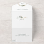 Modern Light Moss Sage Greenery Eucalyptus Wedding All In One Uitnodiging (Buitenkant)